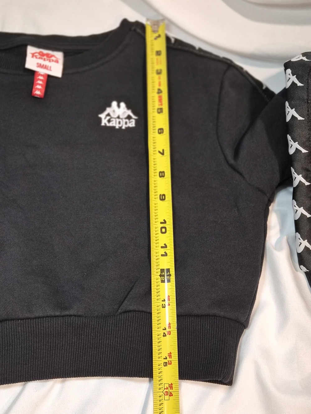 Kappa 222 Banda Logo Taping Cropped Sweatshirt -‎ Black/White Small - Picture 7 of 10